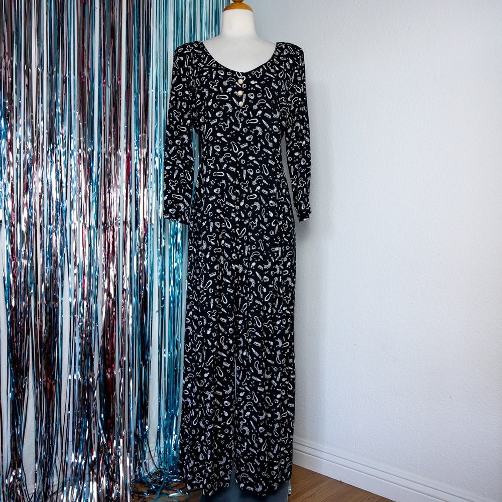 Black 90’s Wide Leg Romper